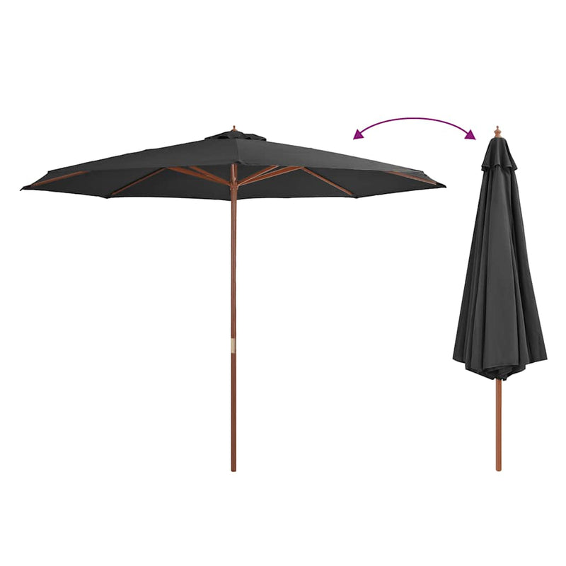 Load image into Gallery viewer, Vidaxl parasol met houten paal 350 cm antraciet