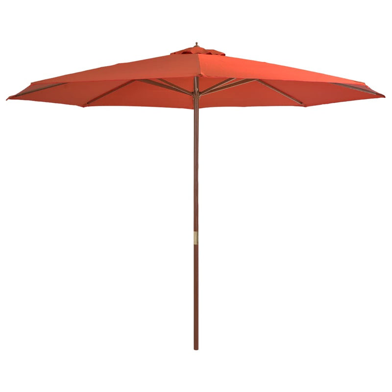 Load image into Gallery viewer, Vidaxl parasol met houten paal 350 cm terracottakleurig