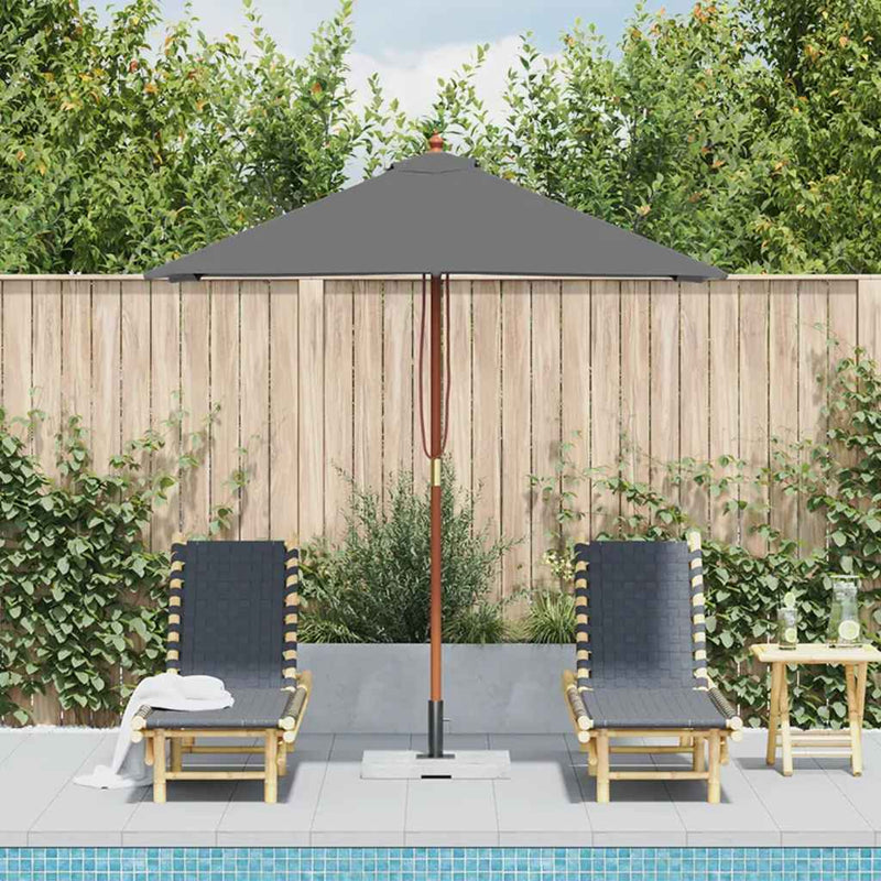 Load image into Gallery viewer, VidaXL Parasol met houten paal 150x200 cm antraciet