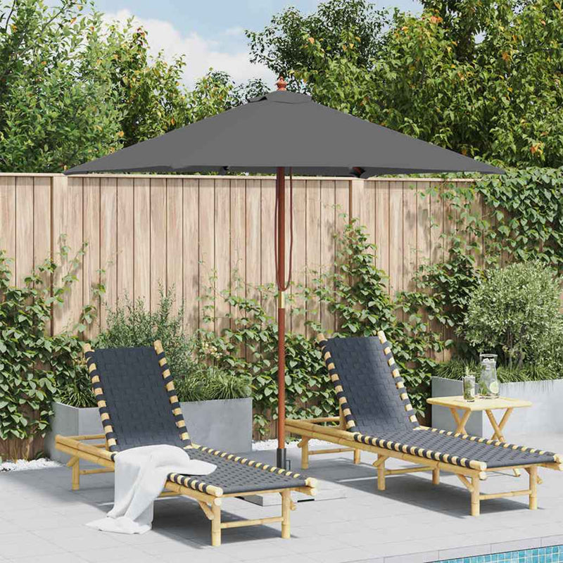 Load image into Gallery viewer, VidaXL Parasol met houten paal 150x200 cm antraciet
