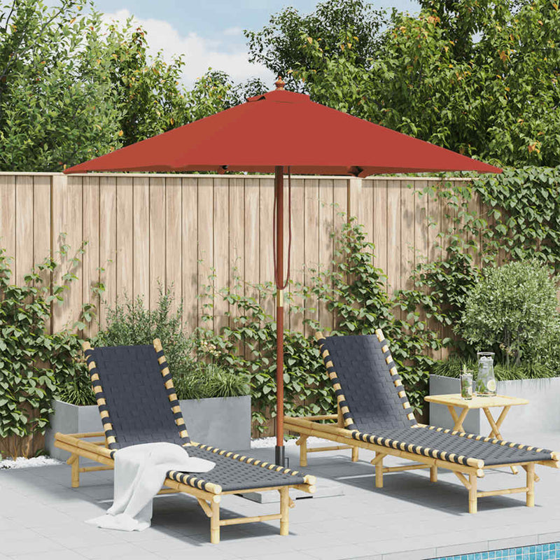 Load image into Gallery viewer, VidaXL Parasol met houten paal 150x200 cm terracottakleurig