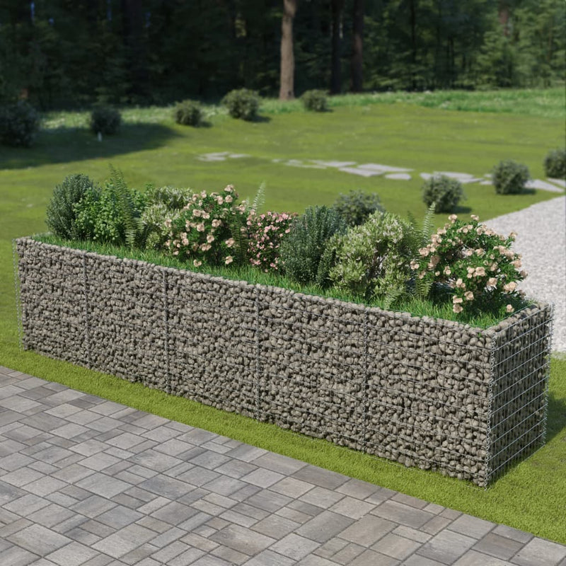 Load image into Gallery viewer, VidaXL Gabion plantenbak verhoogd 450x90x100 cm gegalvaniseerd staal