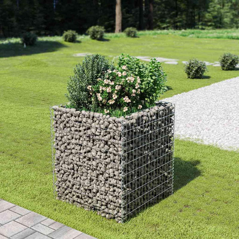 Load image into Gallery viewer, Vidaxl gabion plantenbak verhoogd 90x90x100 cm gegalvaniseerd staal