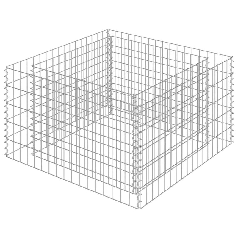 Load image into Gallery viewer, Vidaxl gabion plantenbak verhoogd 90x90x50 cm gegalvaniseerd staal