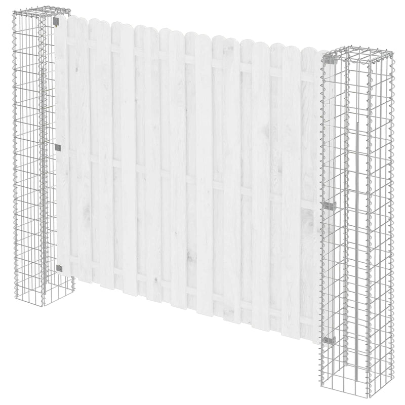 Afbeelding laden in galerijviewer, Vidaxl afrasteringspaal 2 pcs zilver 20 x 20 x 190 cm metaal