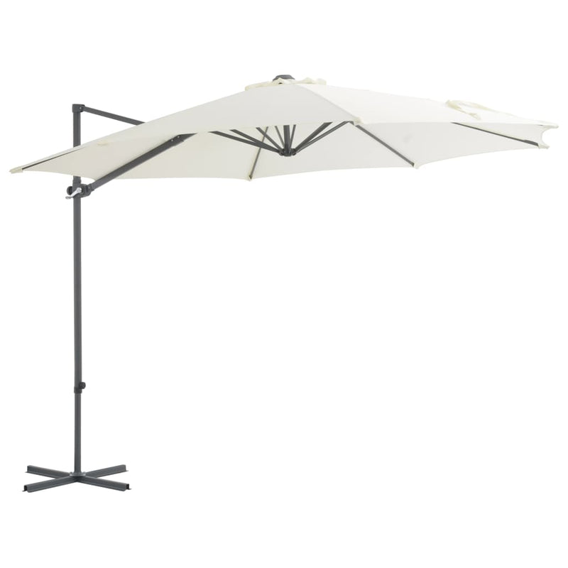 Load image into Gallery viewer, Vidaxl zweefparasol met stalen paal 300 cm zandkleurig