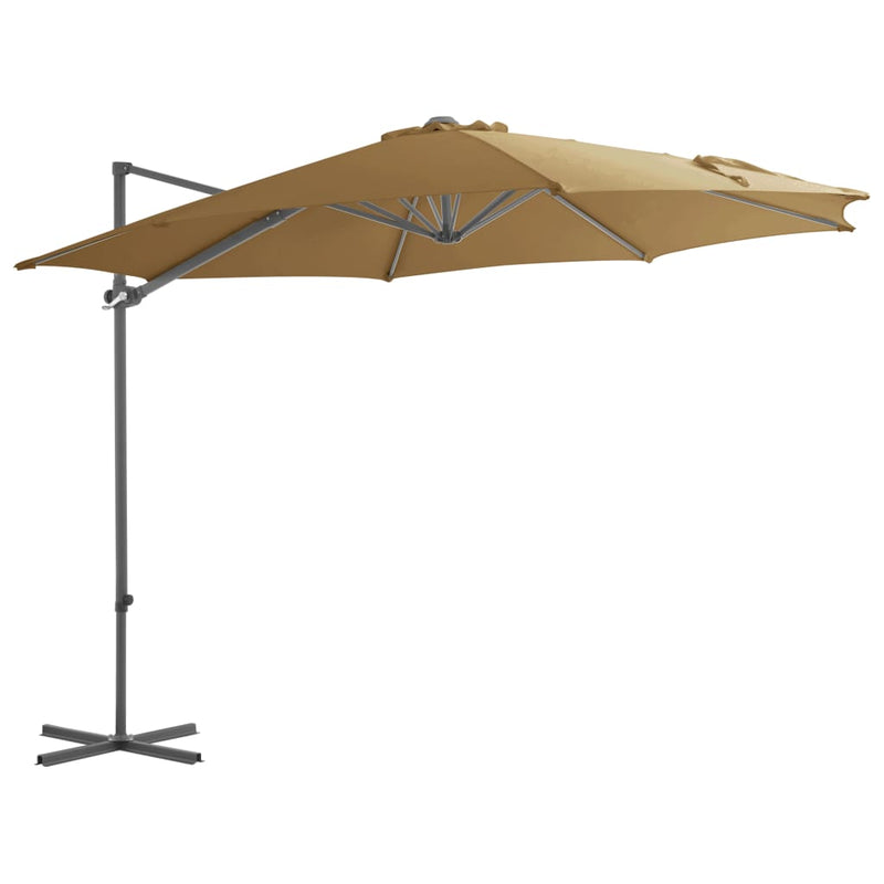 Load image into Gallery viewer, Vidaxl zweefparasol met stalen paal 300 cm taupe