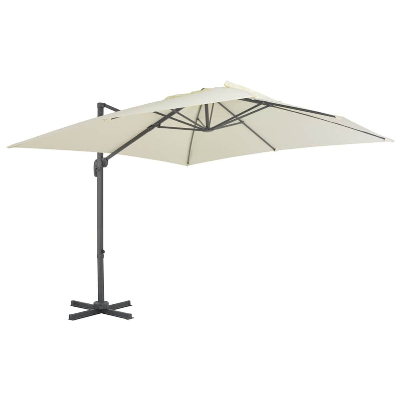 Afbeelding laden in galerijviewer, Vidaxl zwevende parasol met aluminium paal 300x300 cm zandkleur