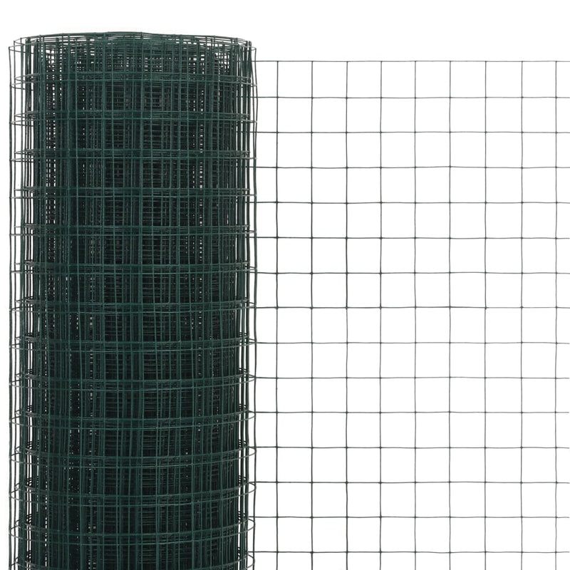 Load image into Gallery viewer, Vidaxl kippengaas 10x0,5 m staal met pvc coating groen