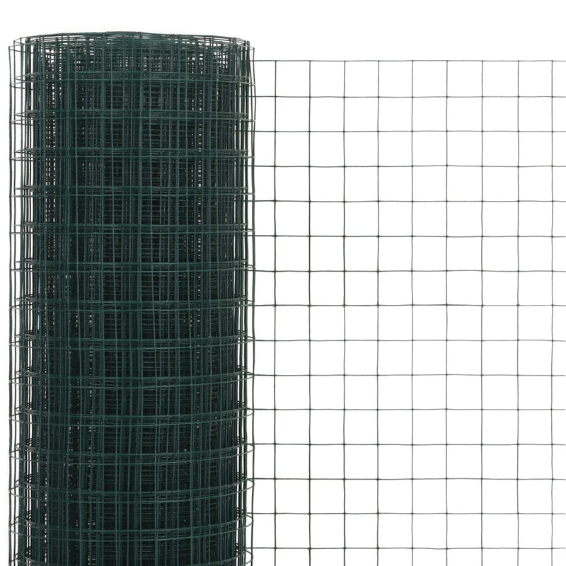 Load image into Gallery viewer, Vidaxl kippengaas 25x0,5 m staal met pvc coating groen