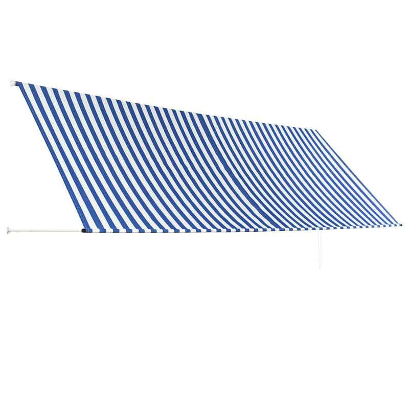 Load image into Gallery viewer, Vidaxl luifel uittrekbaar 400x150 cm blauw en wit