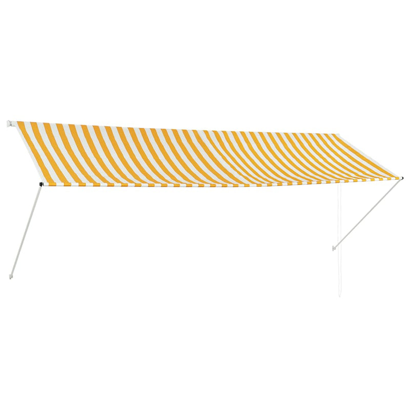 Load image into Gallery viewer, Vidaxl luifel uittrekbaar 350x150 cm geel en wit