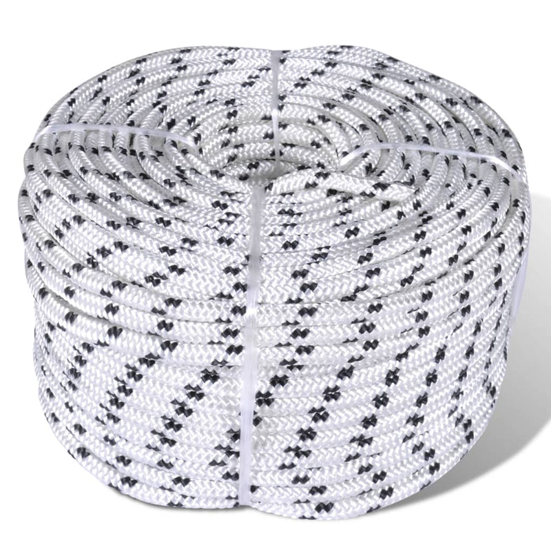 Load image into Gallery viewer, Vidaxl boottouw gevlochten 6 mm 250 m polyester wit
