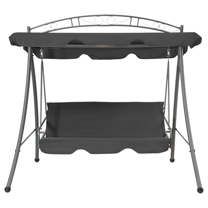 Afbeelding laden in galerijviewer, VidaXL Schommelbank voor buiten met dak 198x120x205 cm staal antraciet