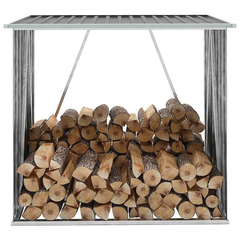 Load image into Gallery viewer, Vidaxl haardhoutschuur 163x83x154 cm gegalvaniseerd staal grijs