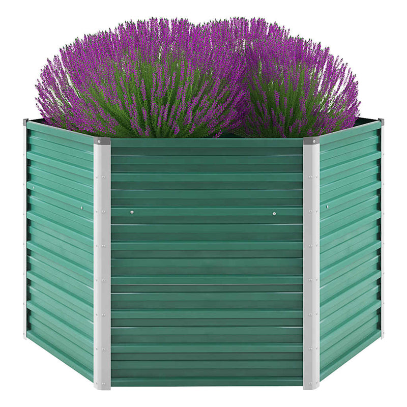 Load image into Gallery viewer, Vidaxl plantenbak verhoogd 129x129x77 cm gegalvaniseerd staal groen