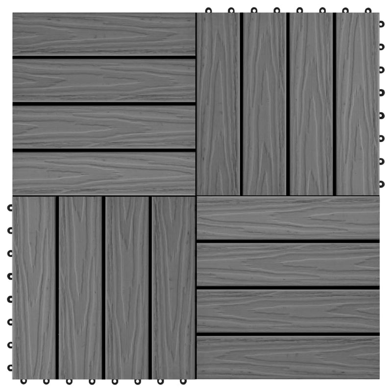 Load image into Gallery viewer, Vidaxl terrastegels diep reliëf 30x30 cm 1 m² hkc grijs 11 st