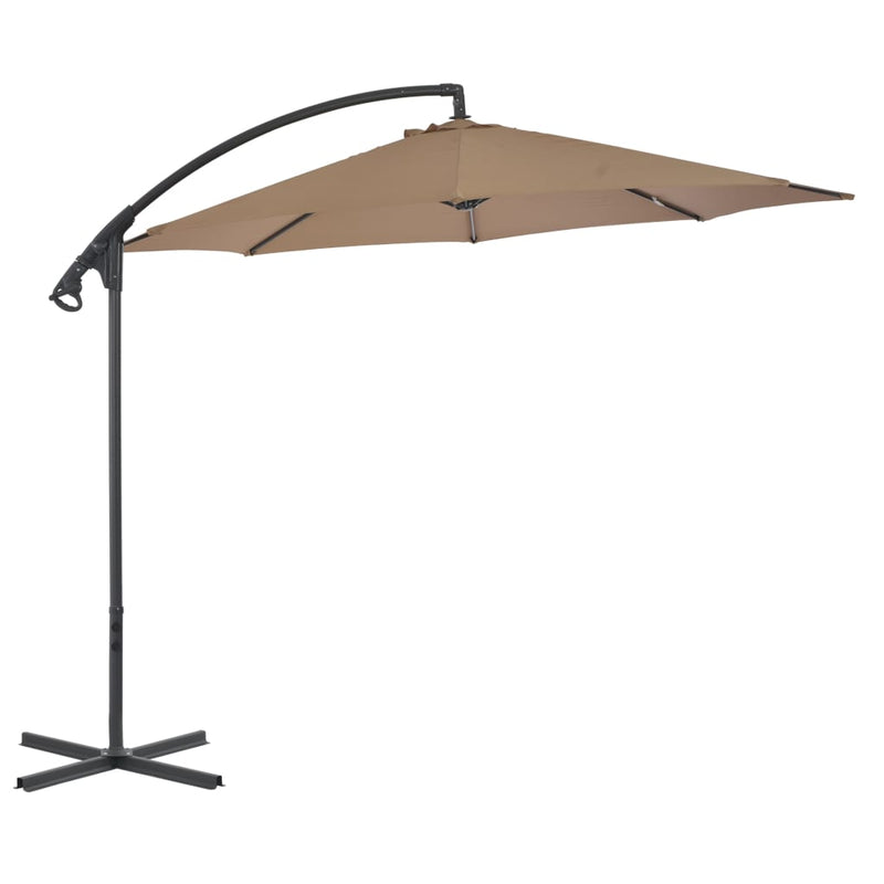 Load image into Gallery viewer, Vidaxl zweefparasol met stalen paal 300 cm taupe
