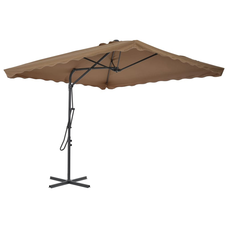 Load image into Gallery viewer, Vidaxl parasol met stalen paal 250x250 cm taupe