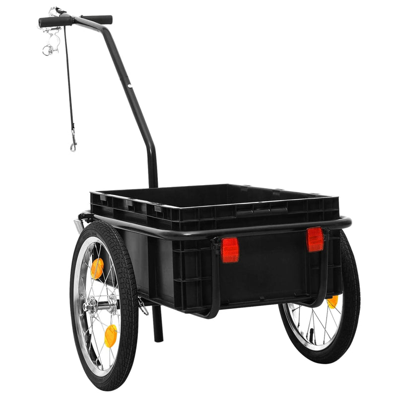 Load image into Gallery viewer, Vidaxl fietstrailer trekwagen 155x60x83 cm staal zwart