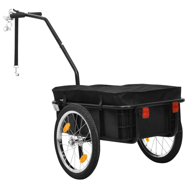 Load image into Gallery viewer, Vidaxl fietstrailer trekwagen 155x60x83 cm staal zwart