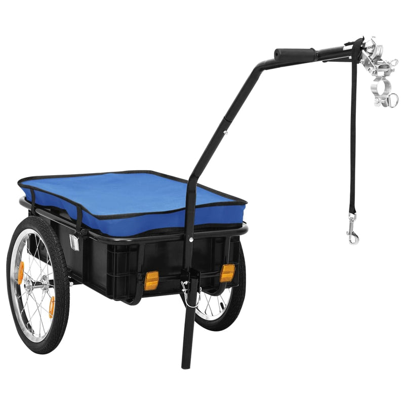 Load image into Gallery viewer, Vidaxl fietstrailer trekwagen 155x60x83 cm staal blauw