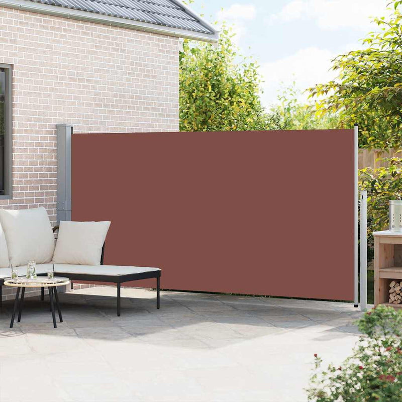 Load image into Gallery viewer, Vidaxl zijluifel uittrekbaar 160x500 cm bruin