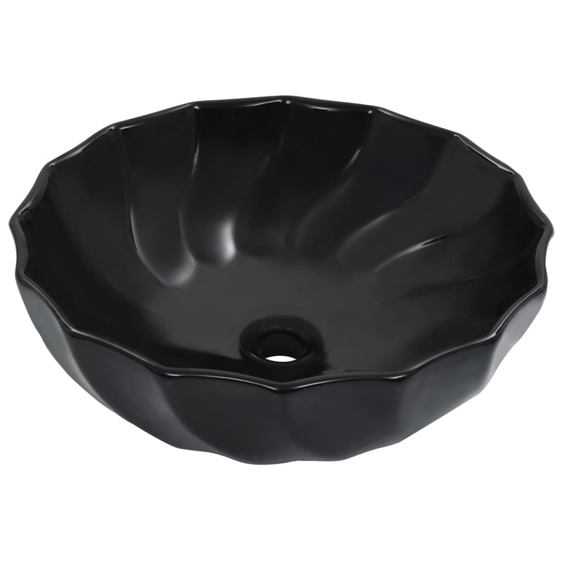 Load image into Gallery viewer, Vidaxl wastafel 46x17 cm keramiek zwart