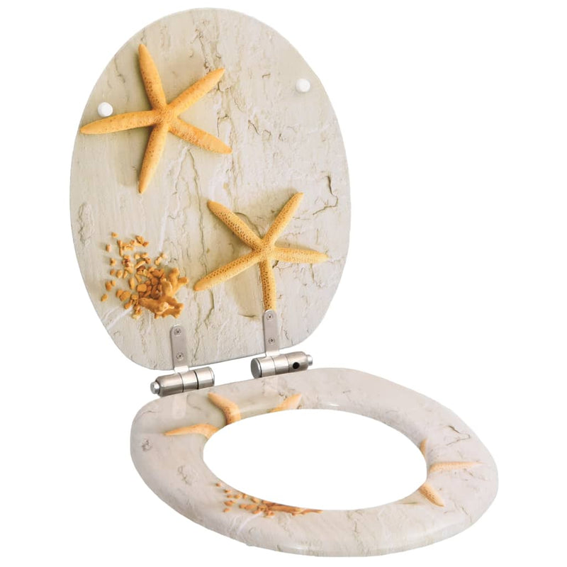 Load image into Gallery viewer, Vidaxl toiletbril met soft-close deksel zeester mdf