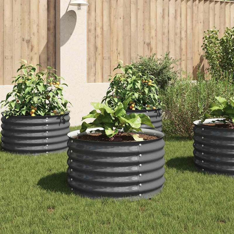 Load image into Gallery viewer, Vidaxl plantenbak verhoogd 80x80x44 cm gegalvaniseerd staal grijs