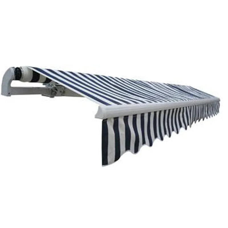Load image into Gallery viewer, VidaXL Luifel gemotoriseerd uitschuifbaar 400 cm blauw wit
