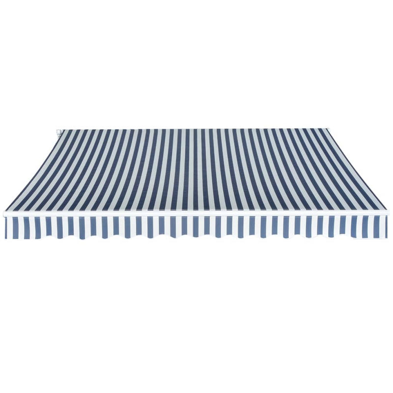 Load image into Gallery viewer, Vidaxl luifel handmatig uittrekbaar 350 cm blauw wit