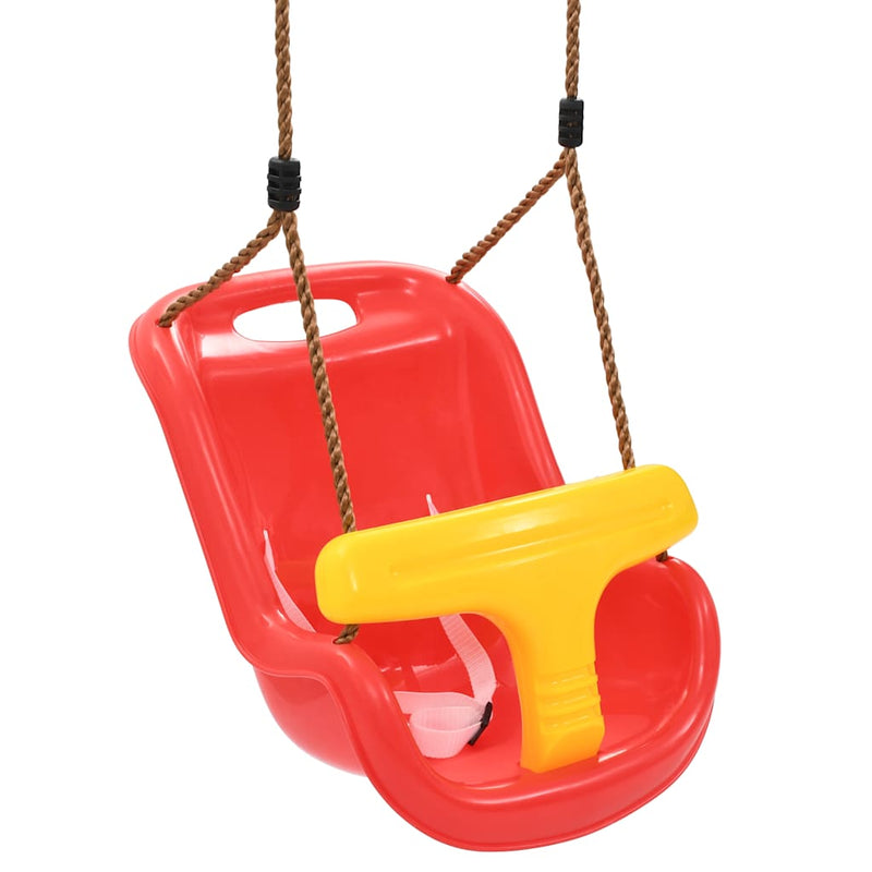Load image into Gallery viewer, Vidaxl babyschommel met veiligheidsgordel pp rood