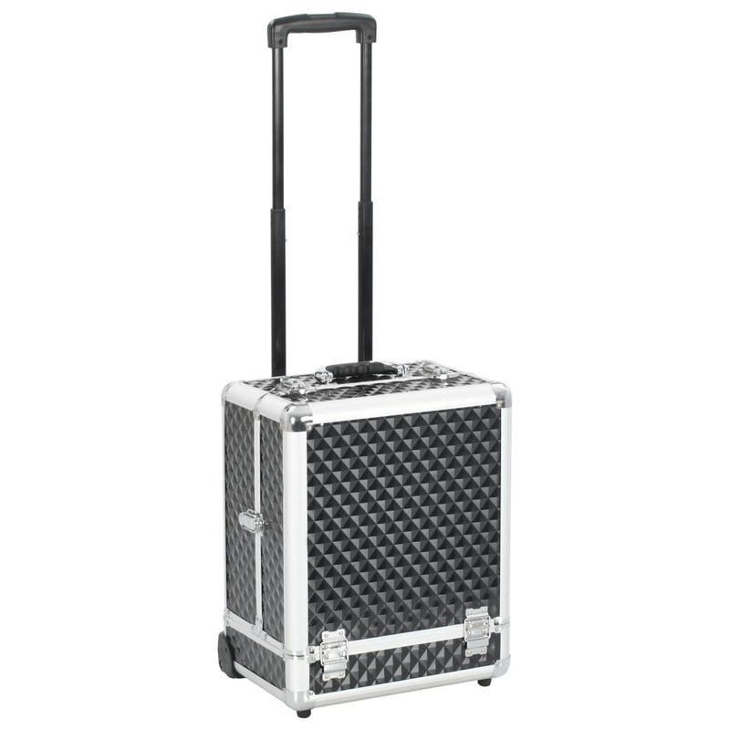 Load image into Gallery viewer, VidaXL Make-up trolley 35x29x45 cm aluminium zwart