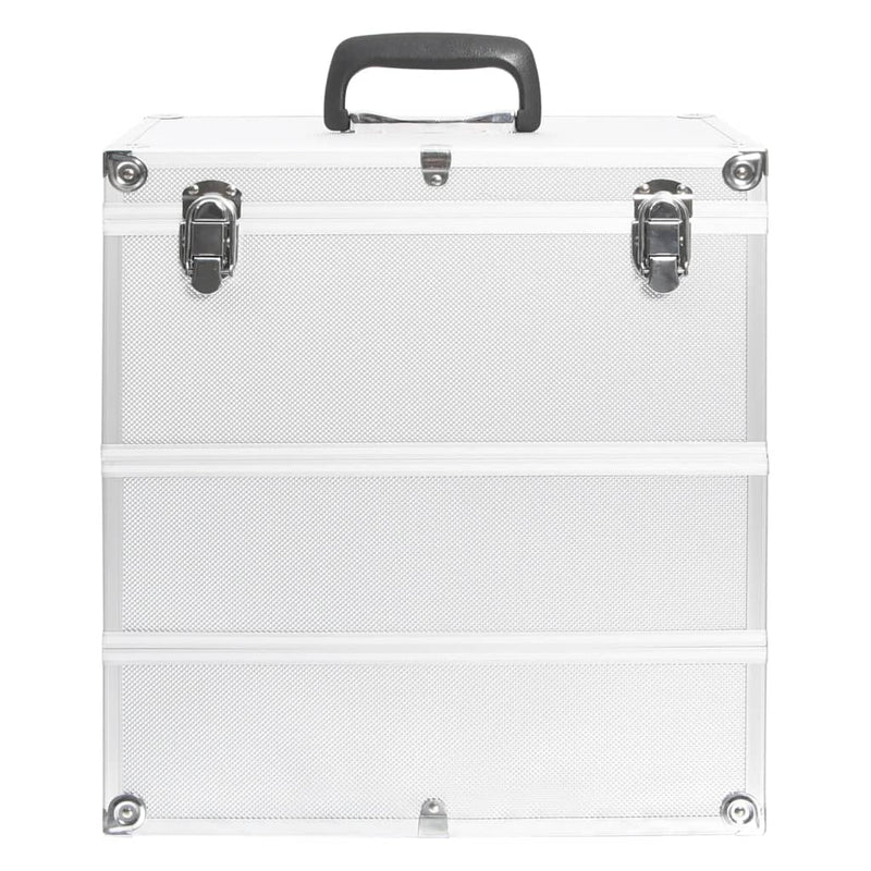 Afbeelding laden in galerijviewer, Vidaxl make-up koffer 37x24x40 cm aluminium zilverkleurig