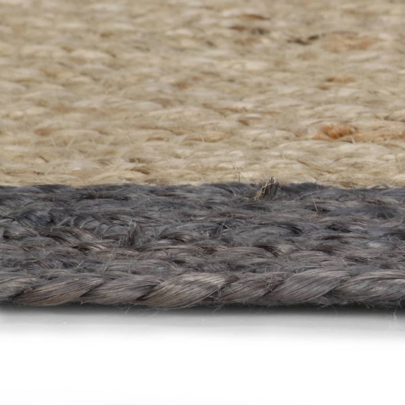 Load image into Gallery viewer, Vidaxl vloerkleed handgemaakt met donkergrijze rand 120 cm jute