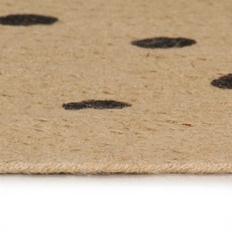 Load image into Gallery viewer, Vidaxl vloerkleed handgemaakt met print polkadot 90 cm jute