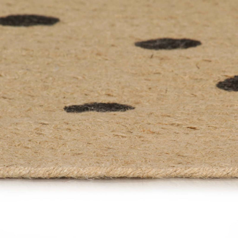Load image into Gallery viewer, Vidaxl vloerkleed handgemaakt met print polkadot 120 cm jute