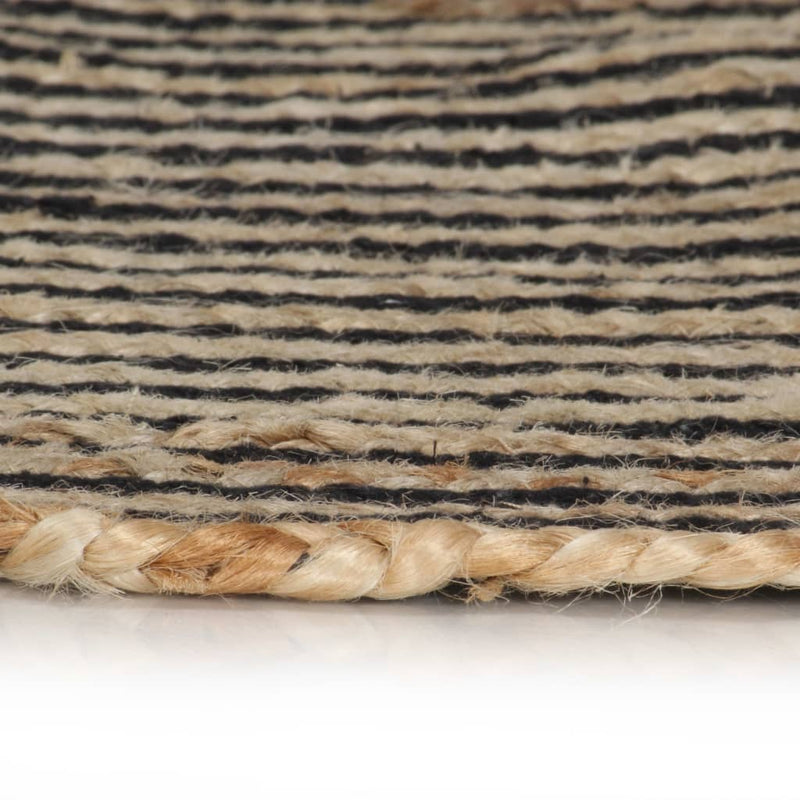 Load image into Gallery viewer, Vidaxl vloerkleed handgemaakt met spiraal ontwerp 150 cm jute zwart
