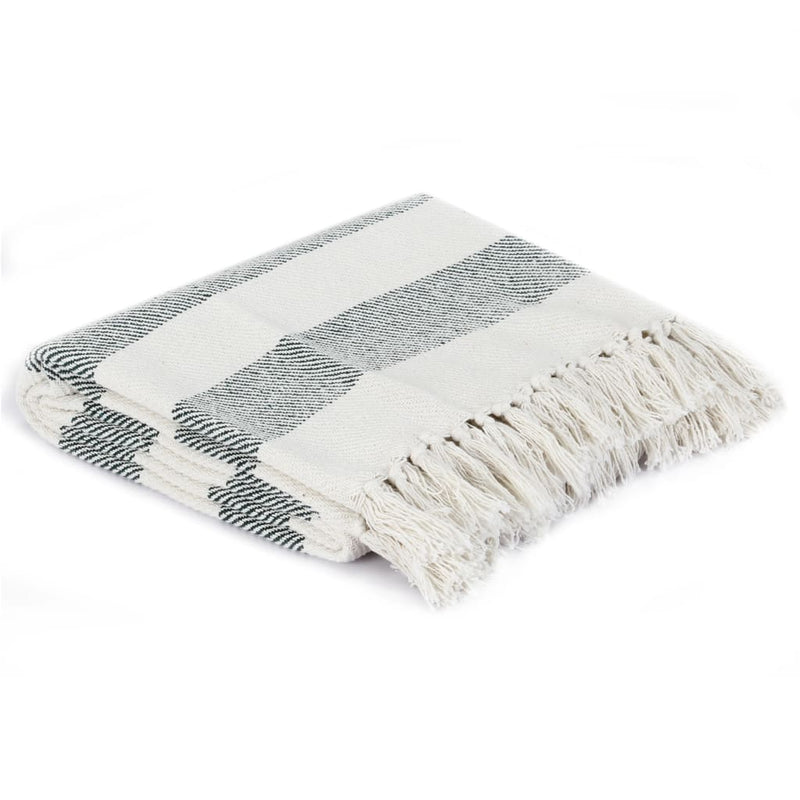 Load image into Gallery viewer, VidaXL Plaid streep 125x150 cm katoen donkergroen