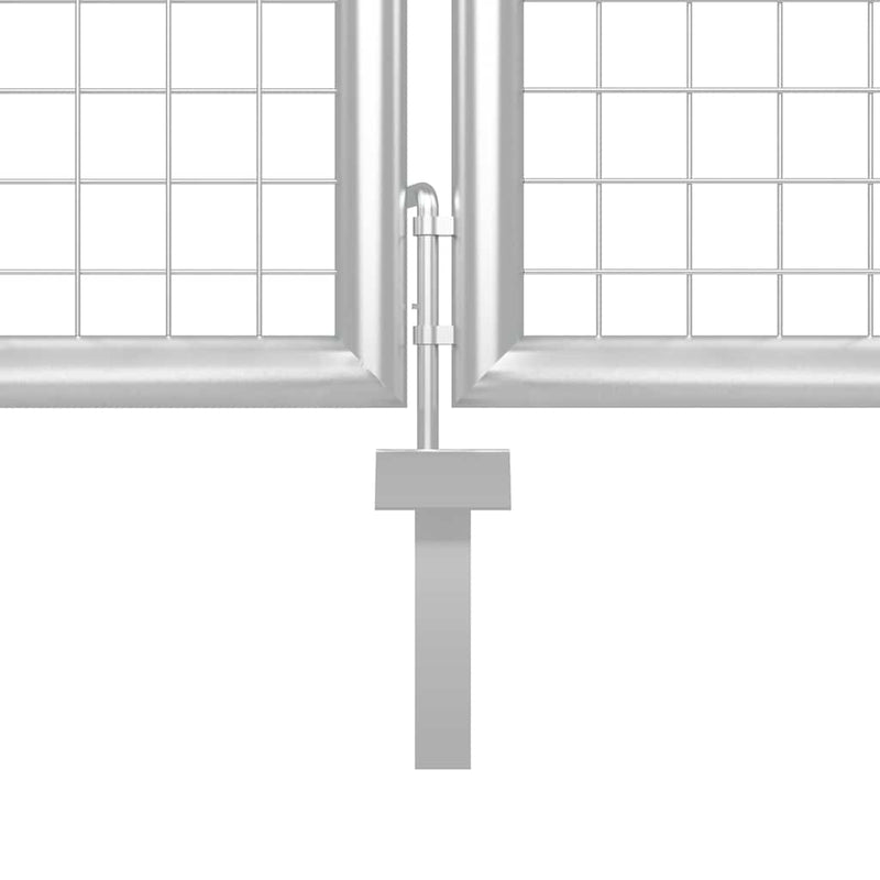 Afbeelding laden in galerijviewer, Vidaxl tuinpoort staal 350x75 cm zilver