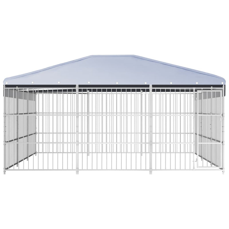 Load image into Gallery viewer, VidaXL Hondenkennel voor buiten met dak 450x450x200 cm