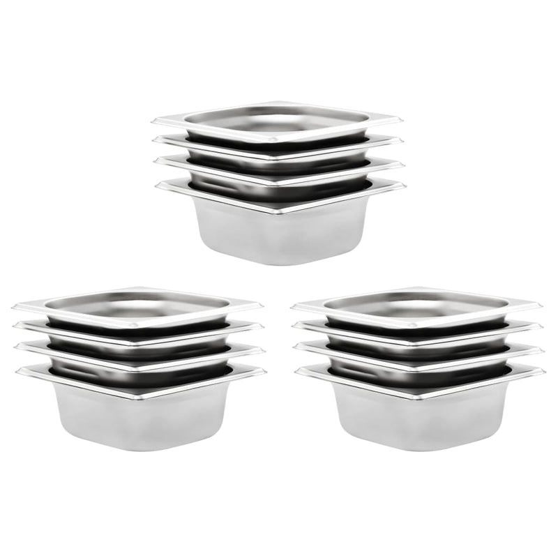Load image into Gallery viewer, Vidaxl gastronormbakken 12 st gn 1 6 65 mm roestvrij staal