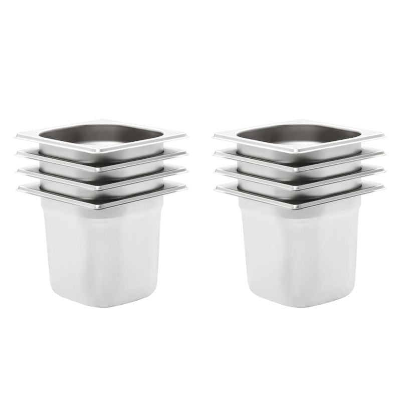 Load image into Gallery viewer, Vidaxl gastronormbakken 8 st gn 1 6 150 mm roestvrij staal