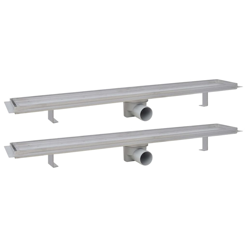 Load image into Gallery viewer, VidaXL Doucheafvoer 2 st rechthoekig 830x140 mm roestvrij staal