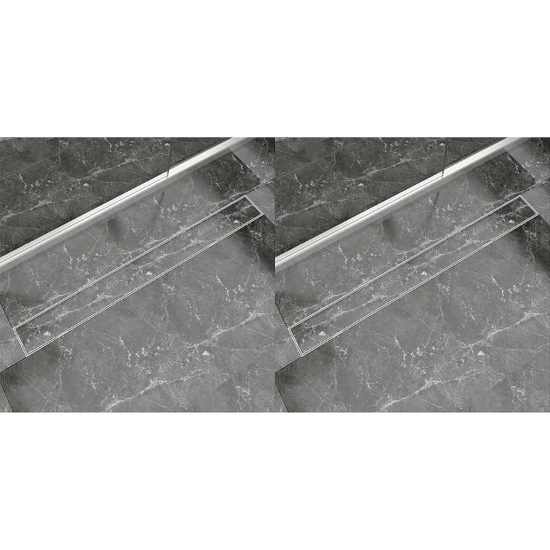 Load image into Gallery viewer, VidaXL Doucheafvoer 2 st rechthoekig 1030x140 mm roestvrij staal