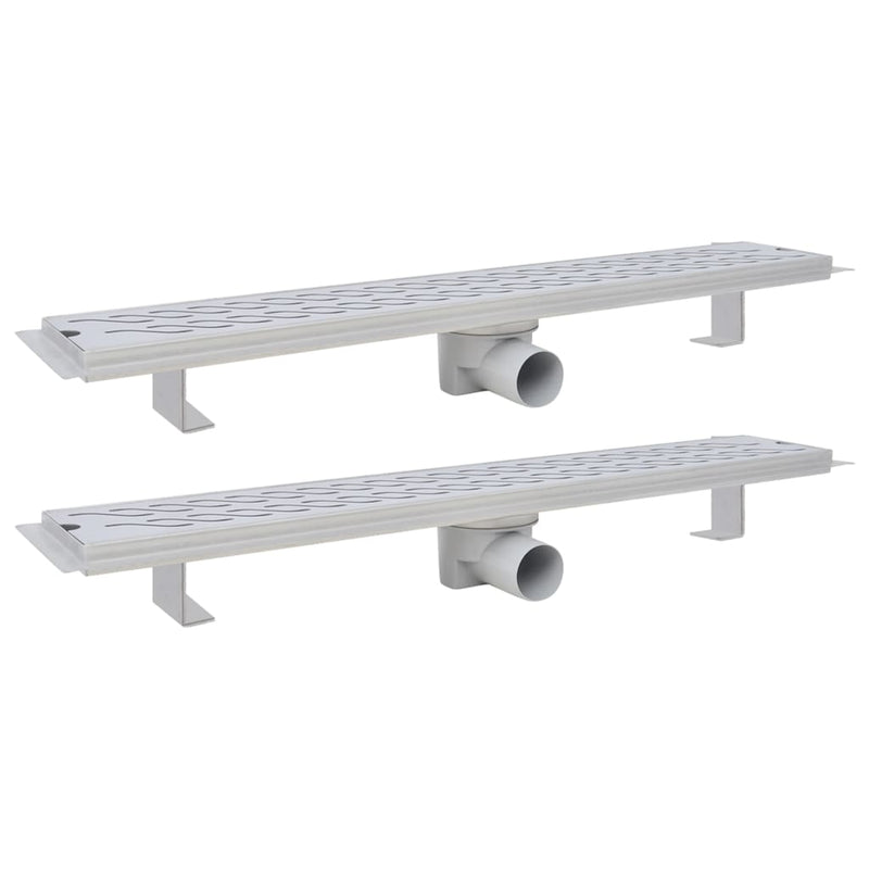 Load image into Gallery viewer, VidaXL Doucheafvoer 2 st rechthoekig golf 730x140 mm roestvrij staal