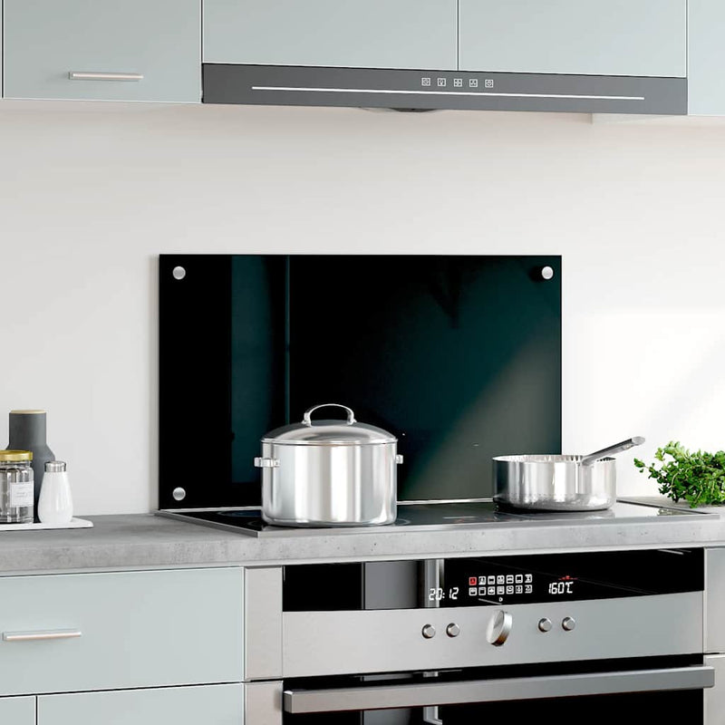 Load image into Gallery viewer, Vidaxl spatscherm keuken 70x40 cm gehard glas zwart