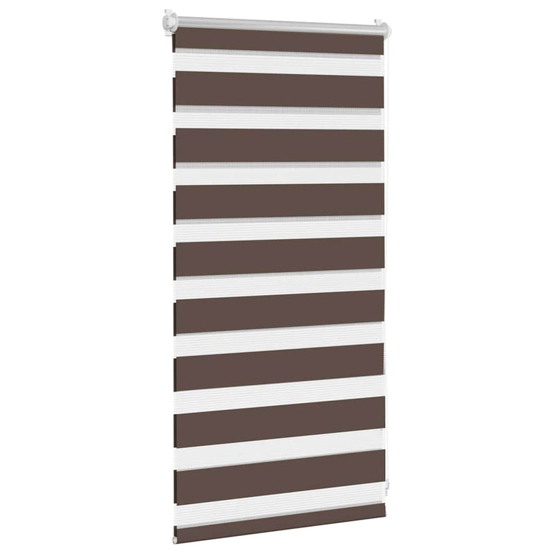 Load image into Gallery viewer, Vidaxl zebra rolgordijn 40,9x100 cm stofbreedte 36,7 cm koffiebruin