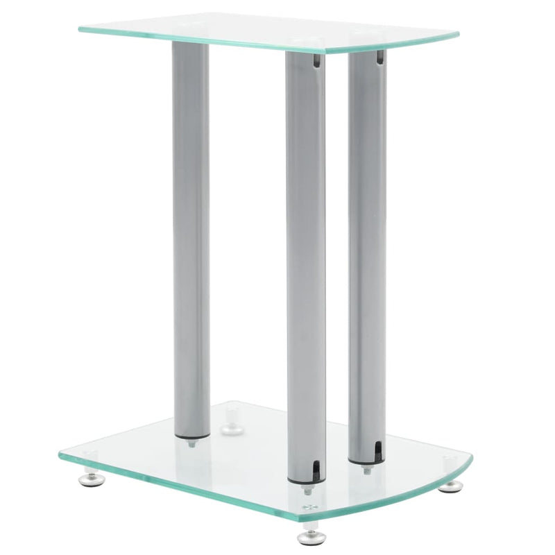 Load image into Gallery viewer, Vidaxl aluminium luidsprekerstandaards transparant veiligheidsglas 2st